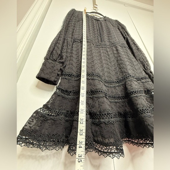 Bardot - Prinnie Mini Dress - Black Lace Long sleeve- Size 8 - Picture 12 of 13